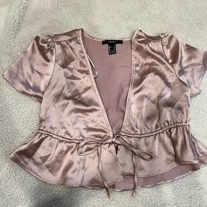 Juniors cropped blouse